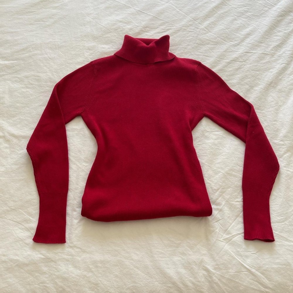 Vintage 80s Red Turtleneck